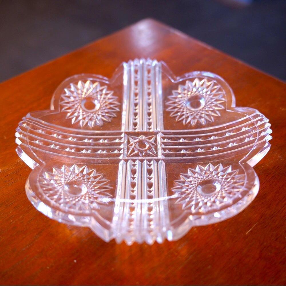 Vintage 1898 Stars & Stripes McKee Crystal Glass Clear Plate